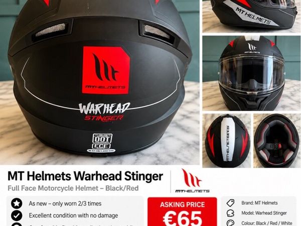 Full Face MT Motorcycle Helmet - Black/Red - Main image