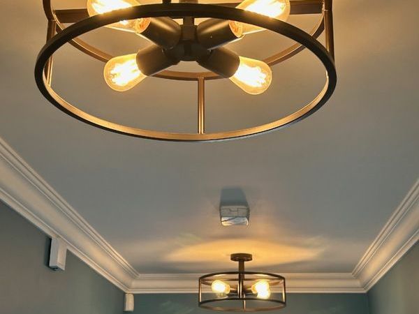 Quoizel industrial style ceiling light - black finish - Main image