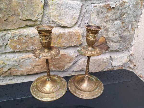 Pair of brass candles holder - Main image