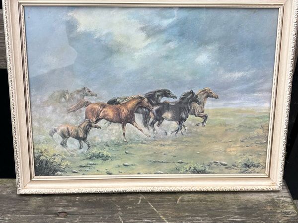Vintage mid century “running wild “ print - Main image
