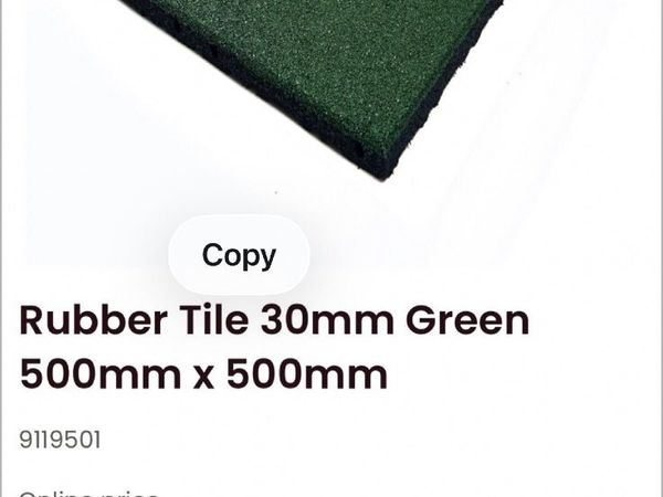 Rubber Tile 30mm Green 500mm x 500mm - Main image