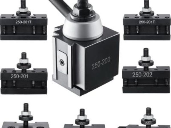 Quick Change Tool Post Set, 8 Pcs, Includes Lathe - Main image