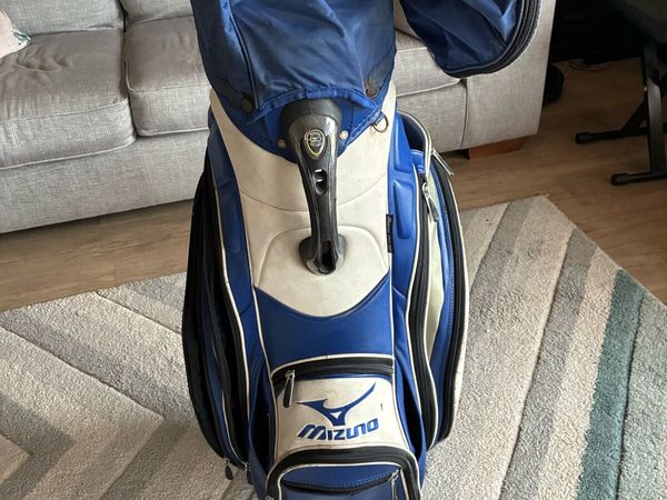 Mizuno Blue and White Golf Cart Bag with Rain Hood - Main image