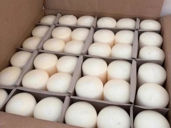Box of brand new 6inch ivory candles (36 in box) - Main image