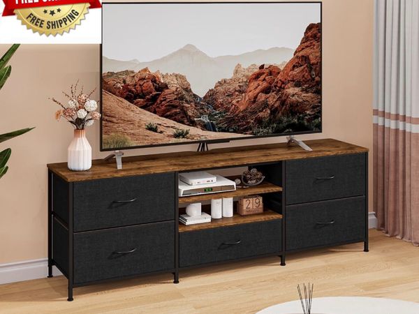 TV Stand Cabinet, TV Unit with 5 Drawers, 140 cm, - Main image