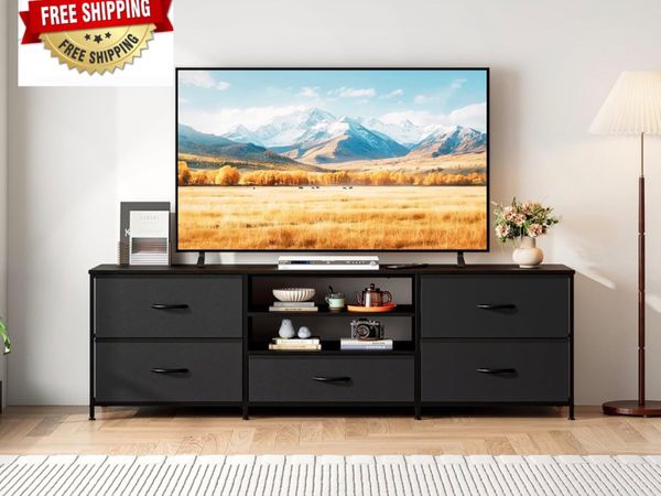 TV Stand Cabinet, TV Unit with 5 Drawers, 140 cm, - Main image