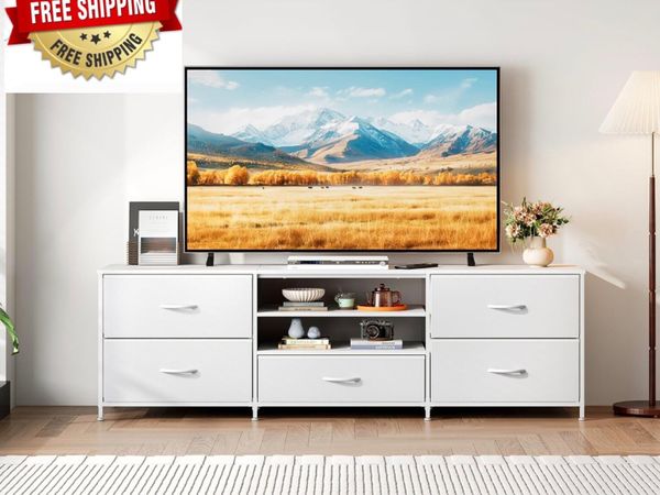 TV Stand Cabinet, TV Unit with 5 Drawers, 140 cm, - Main image