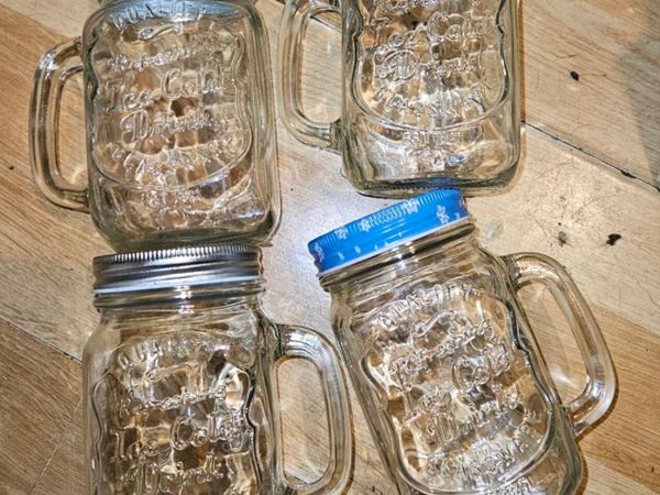 4 Glass Drinking Jars - Main image