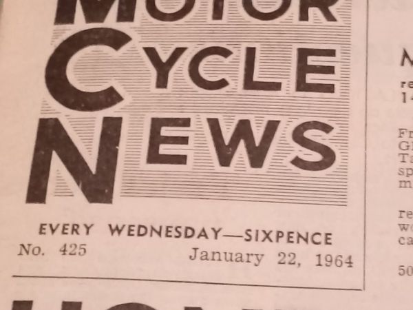 Old original motorcycle news MCN 1963 1964 - Main image