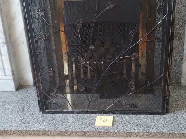 black metal arched fireplace screen - Main image