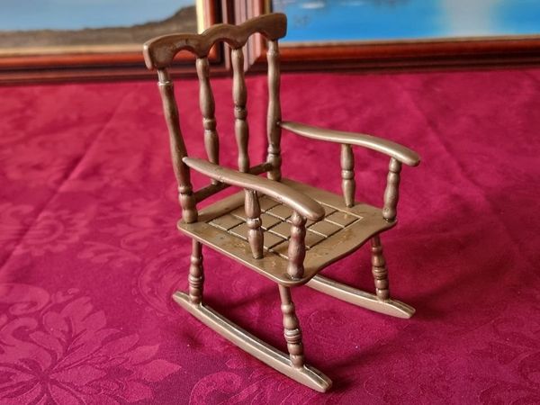 Solid Brass Decorative Rocking Chair Ornament - Main image