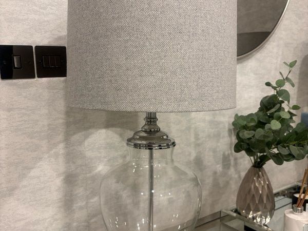 Glass and chrome table lamps (pair) - Main image