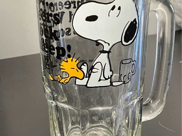 Vintage 1958/1975 Snoopy Glass Tankard - Main image