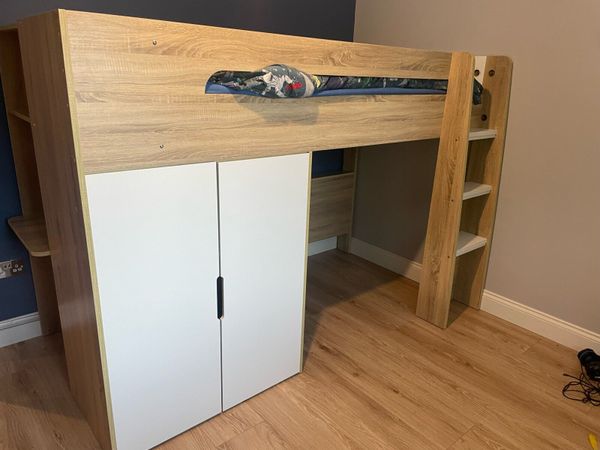 Bunk bed with desk and double cupboard - Main image