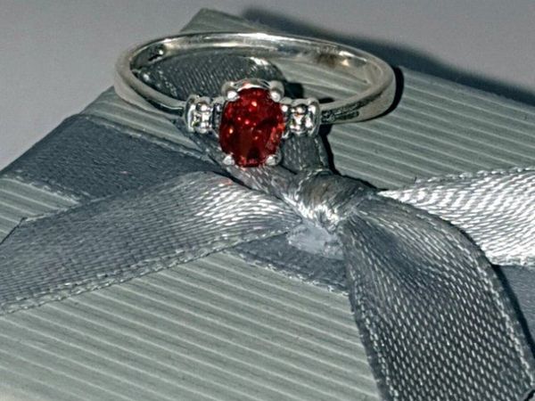 Pristine Vintage Hallmarked Silver Sapphire Ring - Main image