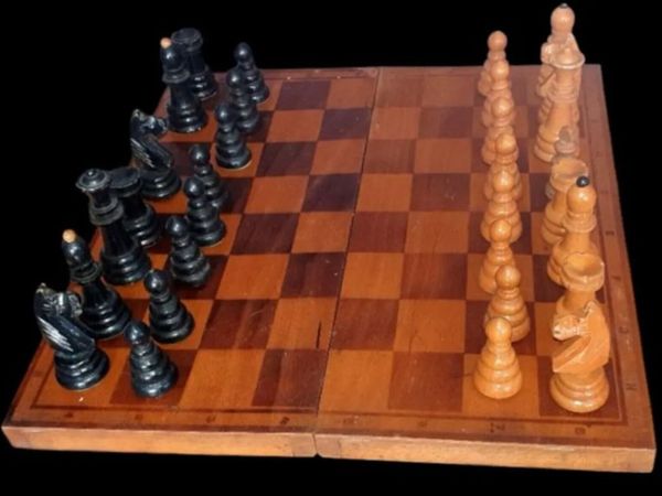 Vintage Wooden Chess Set–Unique Cork City History - Main image