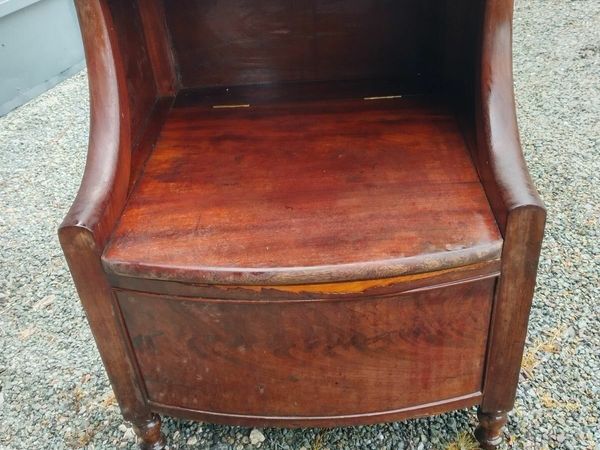 Antique solid Mahogany bow front Commode - Main image