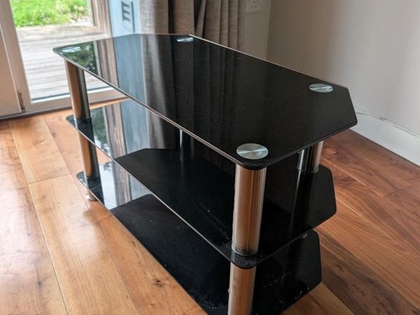 TV cabinet - Black Glass Corner stand - Main image