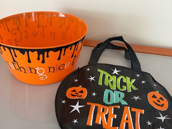 Halloween treat bowl and bag - Main image