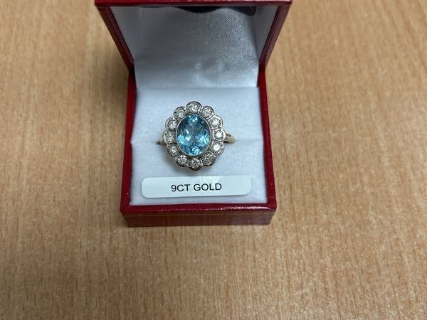 Diamond & Blue Topaz Ring - Main image