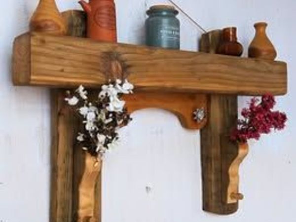 Rustic Stove Mantle / Floating Beam Shelf - Main image