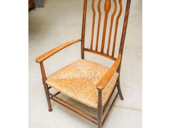 Arts and crafts rush seat occasional chair - Main image