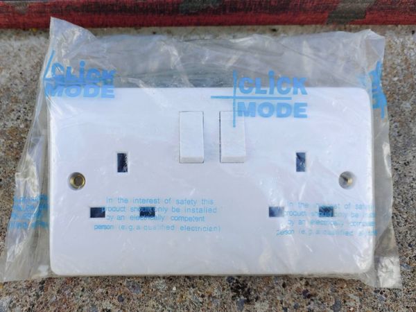 White Double Wall Plug Socket (brand New). - Main image