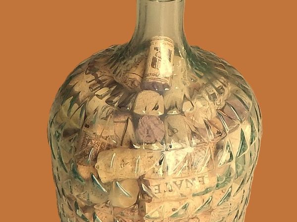 Novelty Ornate Glass Bottle of Wine Corks - Main image