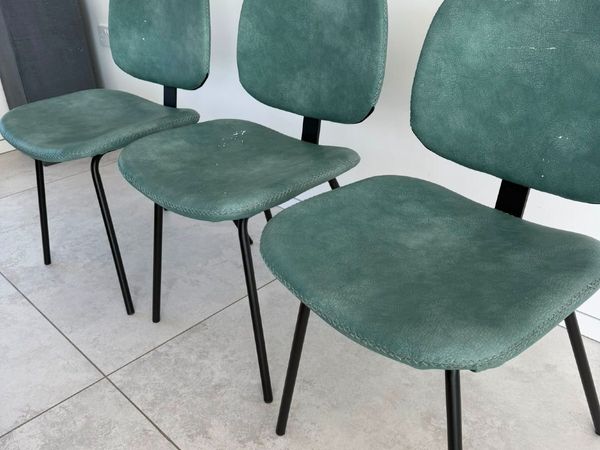 Teal Faux Leather Kitchen Chairs - Main image