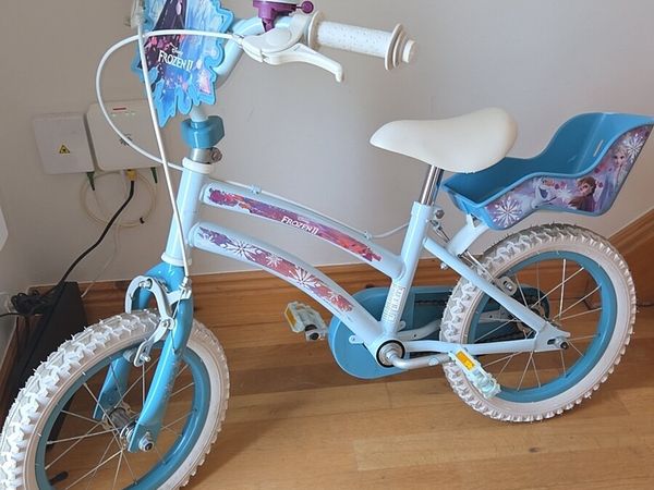 14 inch Frozen Bike with helmet, stabilisers, bask - Main image