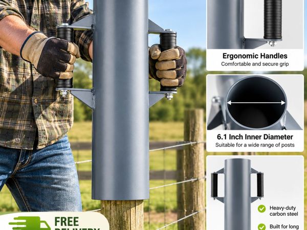 Heavy Duty Fence Post Driver 6.1 Inch Carbon Steel - Main image