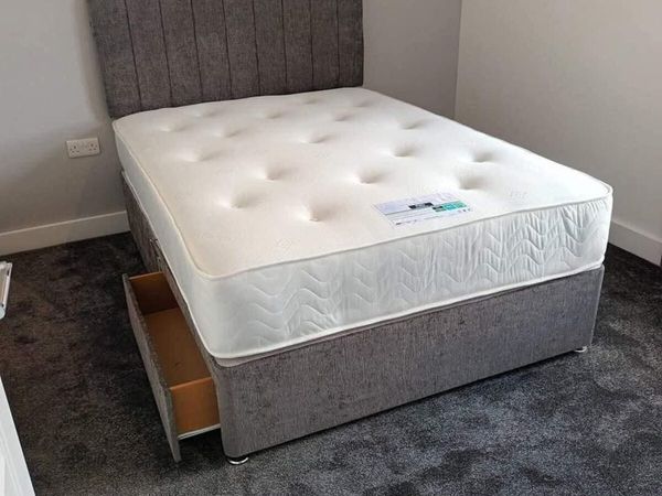 New Plush Beds With Headboard Free Delivery - Main image