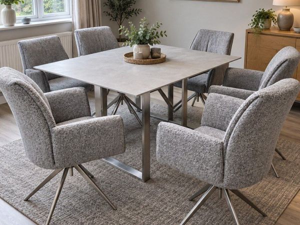 Oslo Grey Dining Set Delivered - Main image