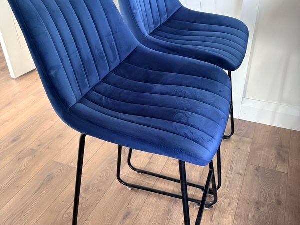 Pair of Navy  Kitchen Stools - Main image