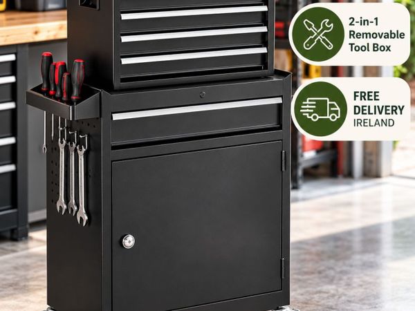 Heavy Duty Tool Trolley with 5 Drawers & Cabinet - Main image