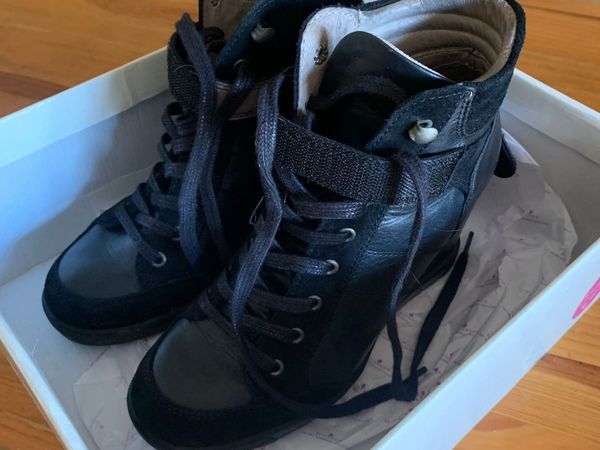 Black Wedge Amy Huberman Leather Boots - Main image