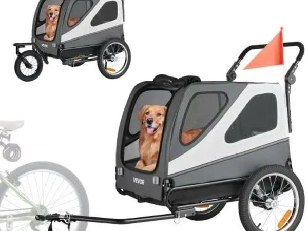 Dog Bike Trailer, Supports up to 45 kg, 2-in-1 Pet - Main image