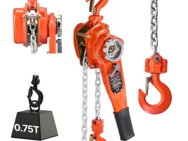Manual Lever Chain Hoist, 3/4T 750KG Capacity Heav - Main image