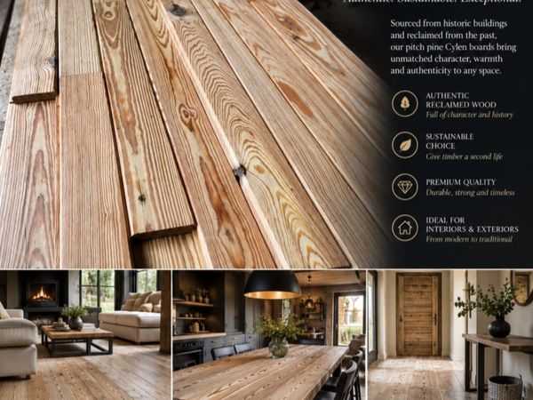 ✨ RECLAIMED PITCH PINE CYLEN BOARDS — TIMELESS CHA - Main image