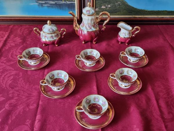 15Pc.Gloria West Germany Heavy GoldGilt Coffee Set - Main image