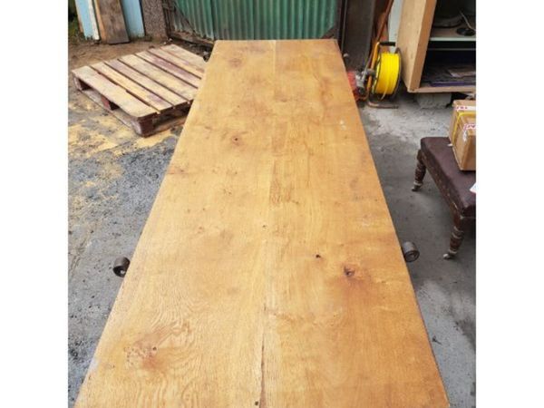 Oak Table with Salvaged Plough Base – KAS248 - Main image