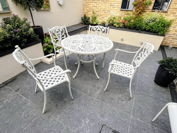 Cast Aluminium Garden Table and 4 Chairs - Main image