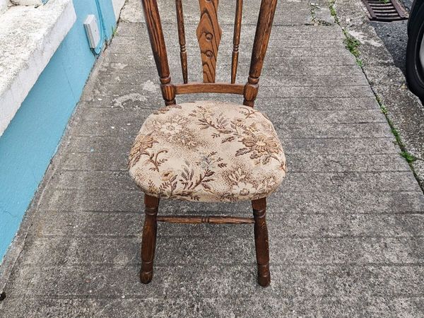 Vintage Oak Kitchen Chairs x 8 - Main image