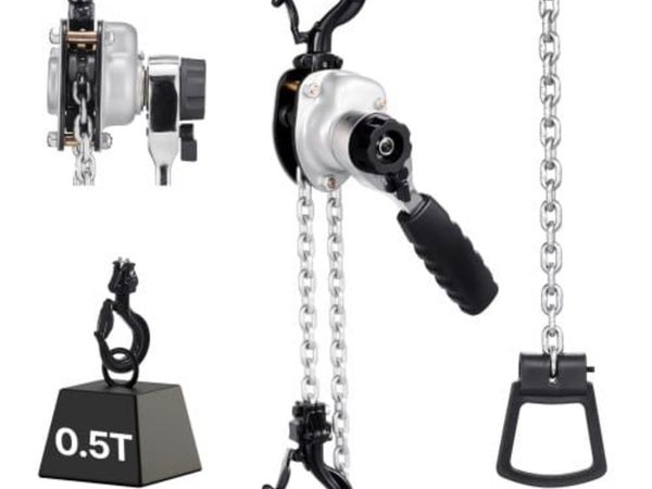 Manual Lever Chain Hoist, 1/2T 500KG Capacity Heav - Main image