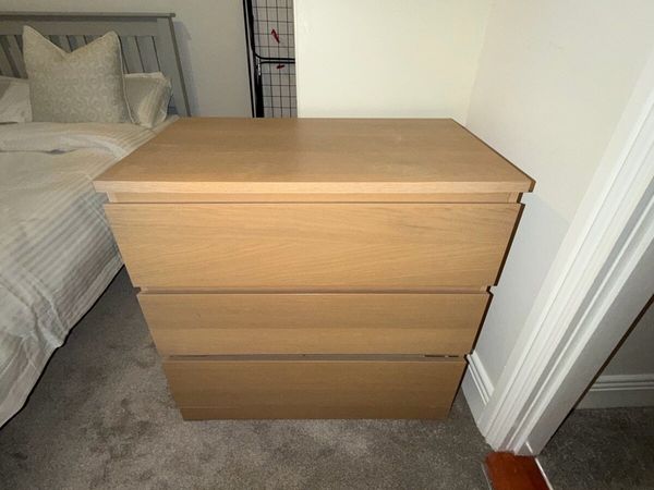 3 Drawer Chest of Drawers - Light Oak Finish - Main image