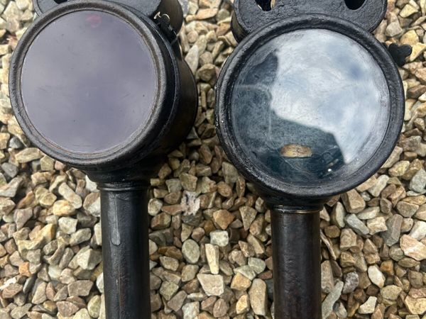 Antique Front & Rear Bicycle Candle Lamps - Main image