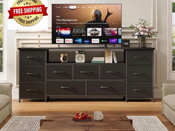Tv Cabinet, Dresser for Bedroom with 11 Fabric Dra - Main image