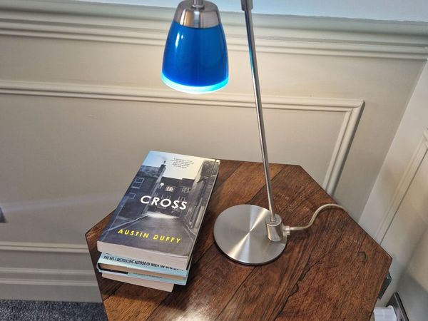 Vintage Aluminor blue desk lamp, retro design - Main image