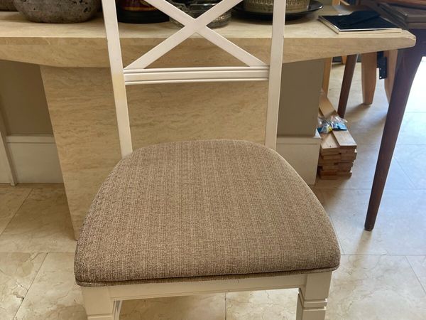 1 x Padded White Kitchen Dining Chair -Can Deliver - Main image