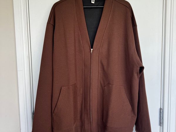 Men’s Brown Zip Cardigan - Main image